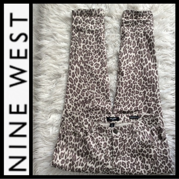 NWOT Nine West Slim Fit Gramercy Leopard Jean - Picture 5 of 8